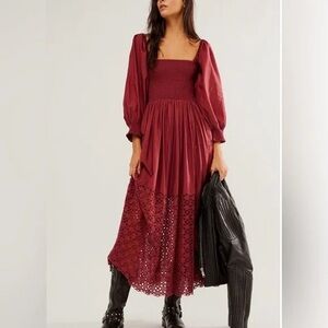 Free People Perfect Storm Midi size XS. Burgundy